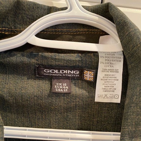 Golding London Black Wash Denim Trench Size 12US - Picture 2 of 6